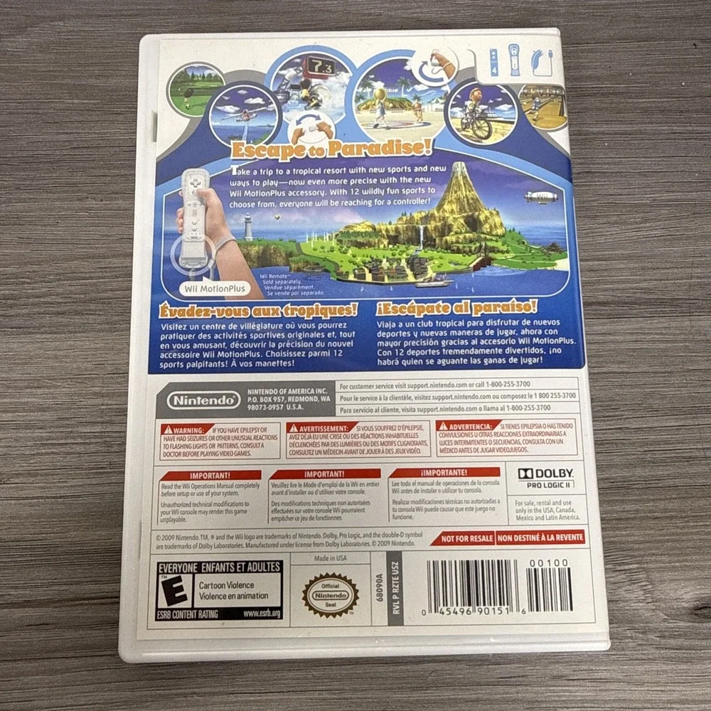 Wii Sports Resort (Nintendo Wii, 2009) CIB COMPLETE IN BOX